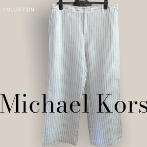 Michael Michael Kors wide legged linen pin striped pants